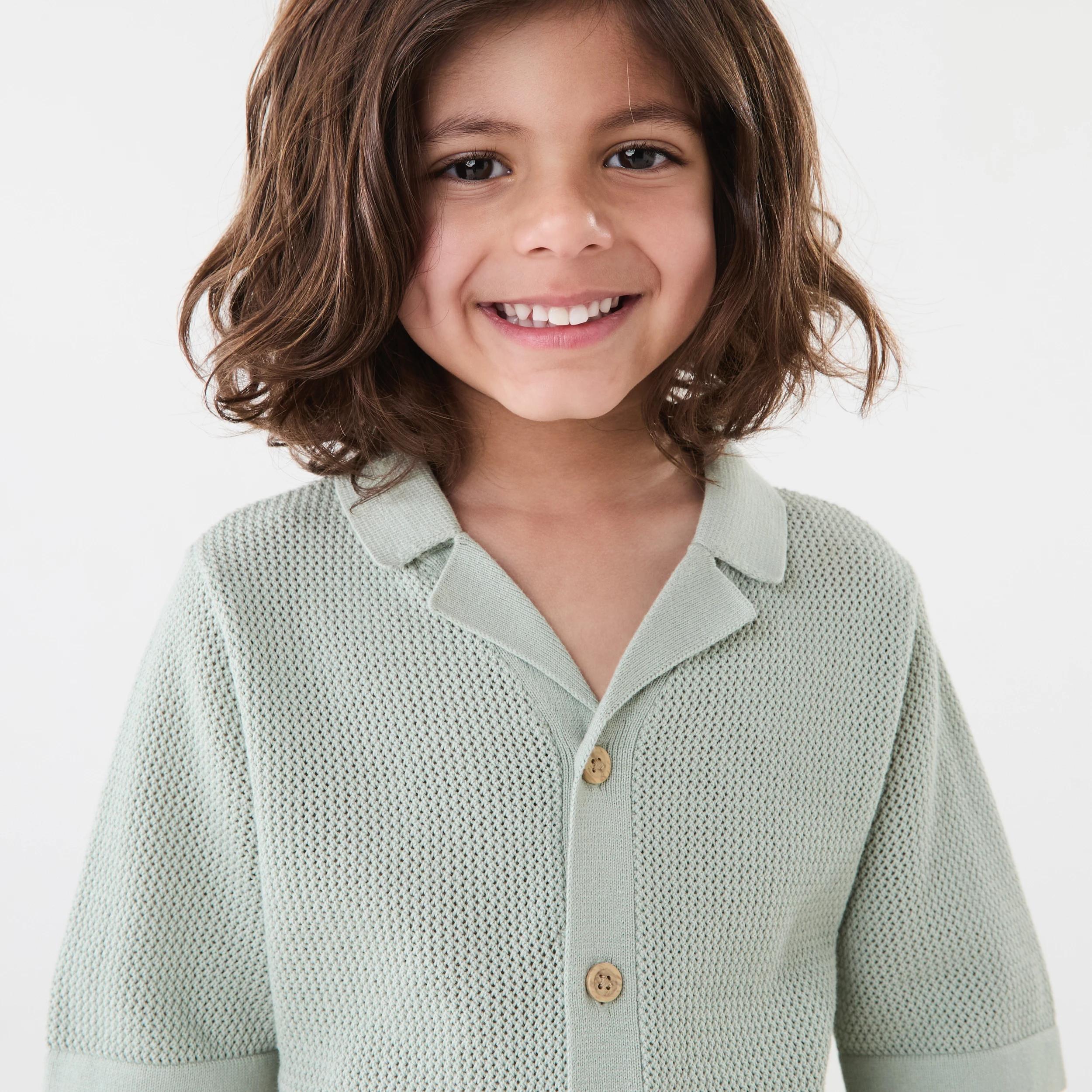 3 Short Sleeve Knit Shirt Aqua Grey, 3 of 8