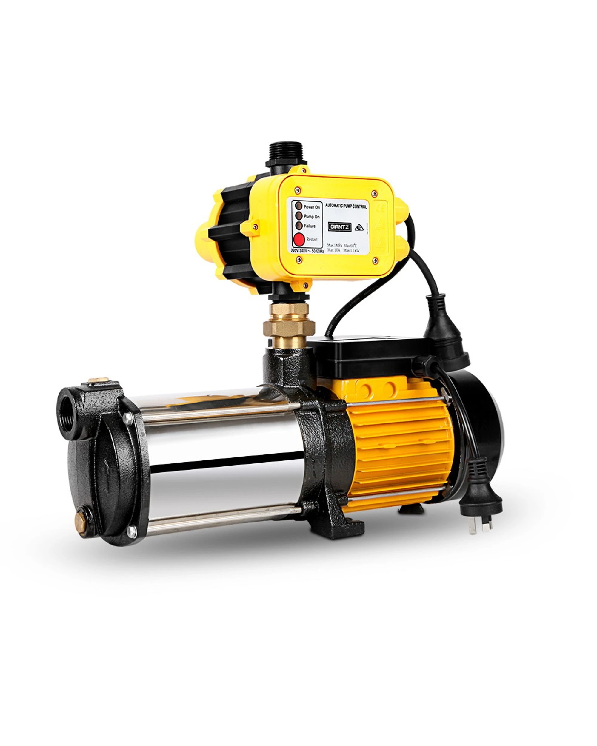1 Giantz Garden Water Pump High Pressure 2500W Max 5-Stage Tank Irrigation Transfer Booster - Yellow, 1 of 8