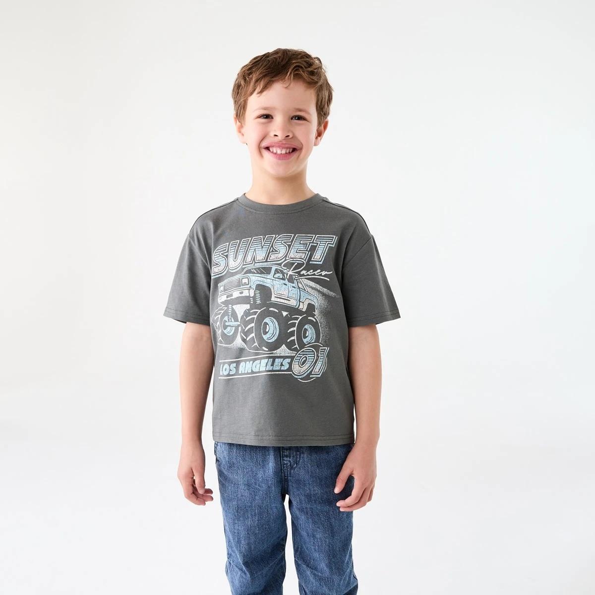 1 Chest Print T-shirt SUNSET RACER WASHED GREY, 1 of 6