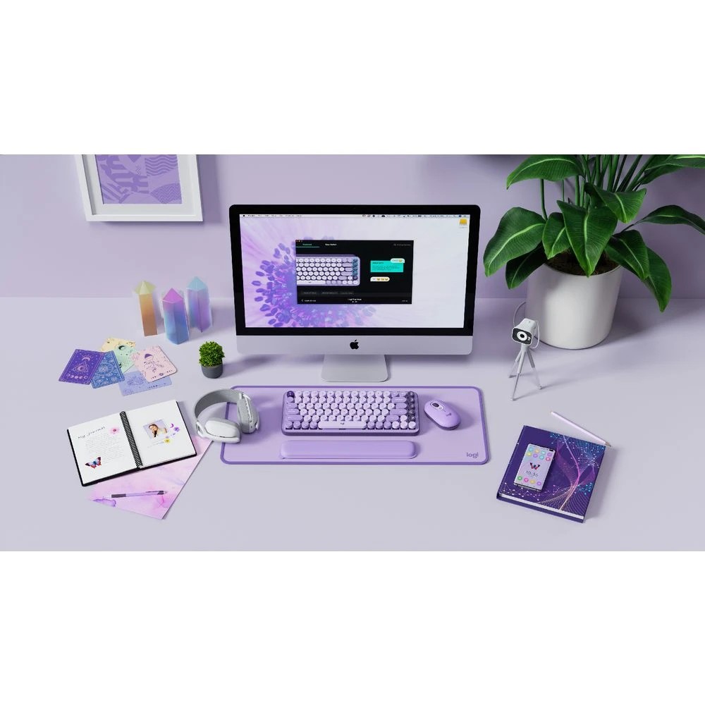 7 Logitech POP Keys Wireless Keyboard Lavender, 7 of 7