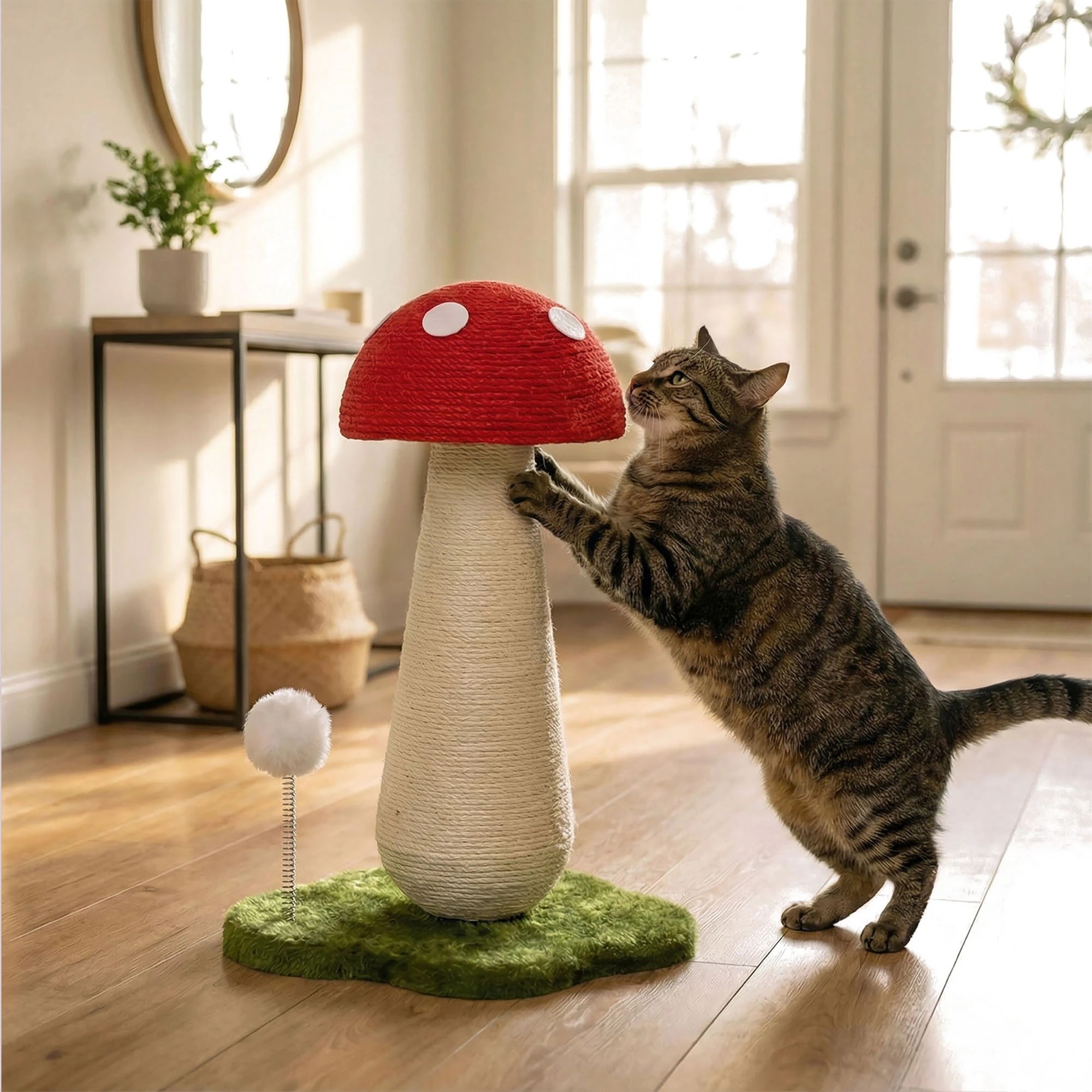 7 Pawz Mushroom Cat Scratching Post 50cm - Red, 7 of 9