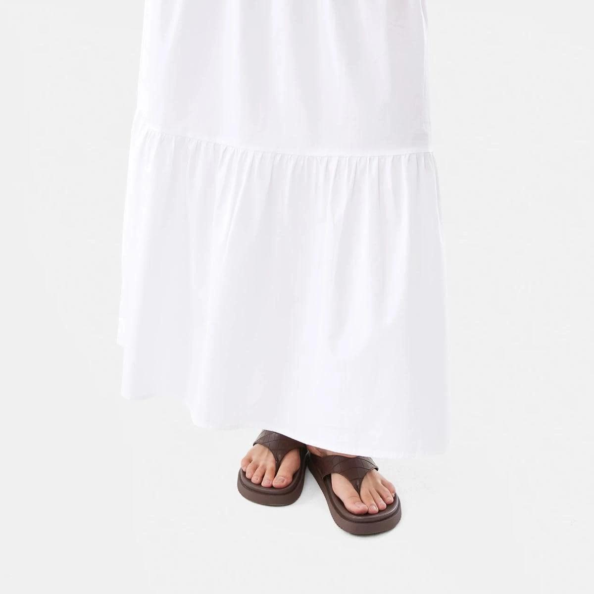 8 Poplin Tiered Maxi Skirt WHITE, 8 of 8