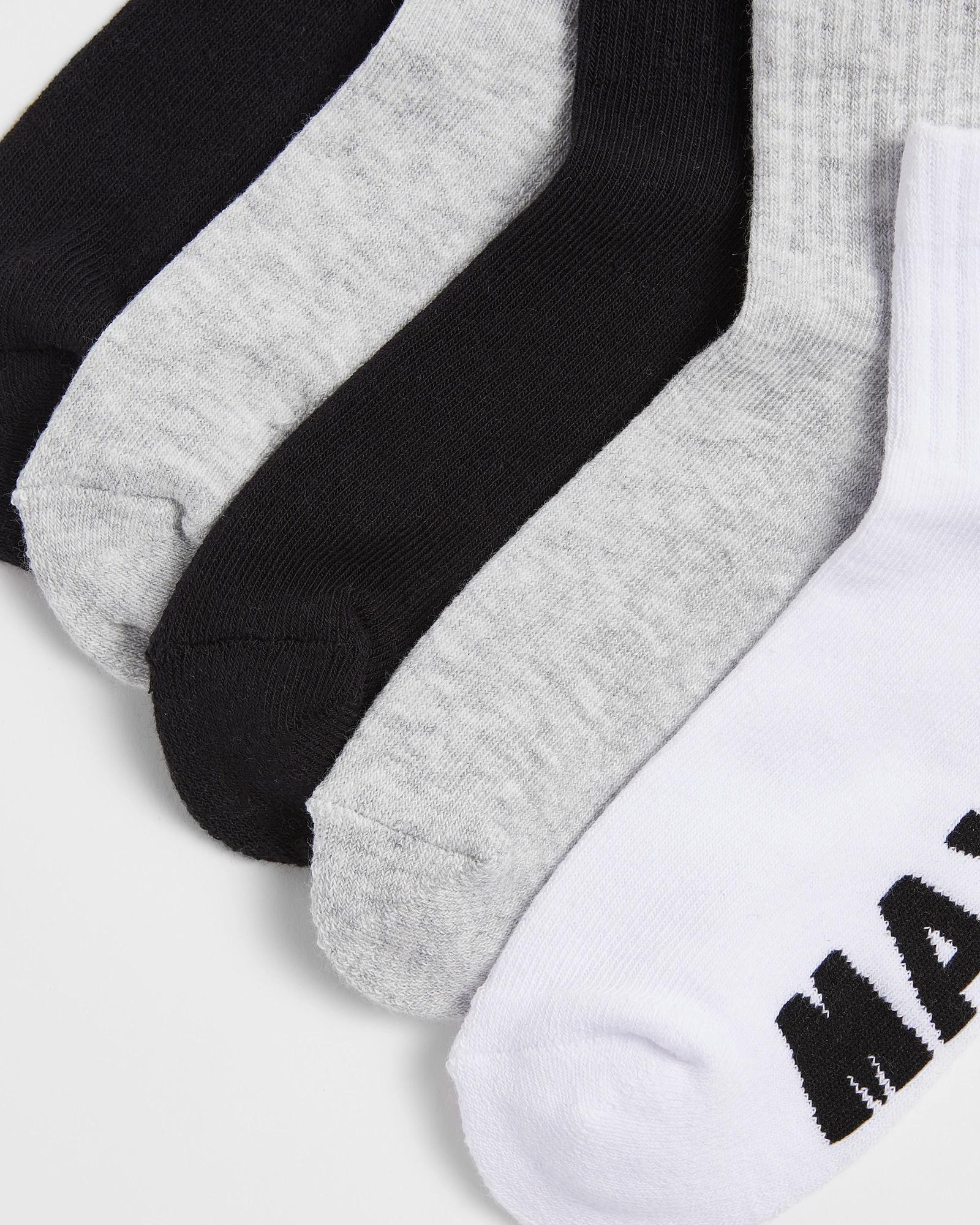 2 Sport Quarter Crew Socks 5 Pack - Maxx BLACK/WHITE/GREY, 2 of 3