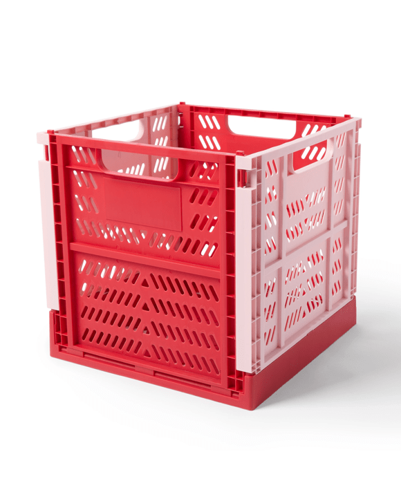 17L Square Collapsible Crate - Red