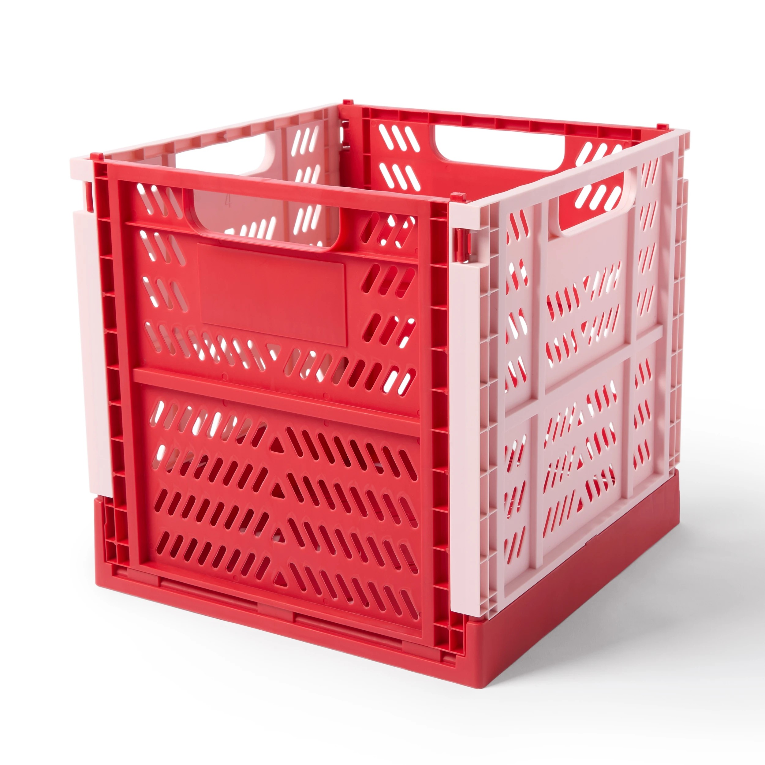1 17L Square Collapsible Crate - Red, 1 of 5