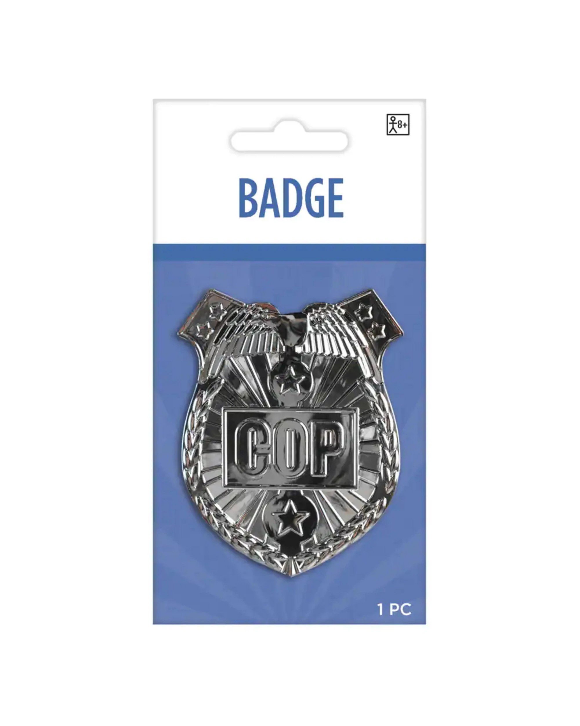 1 Amscan Inc. Police Cop Plastic Badge - One Size - Metallic, 1 of 1