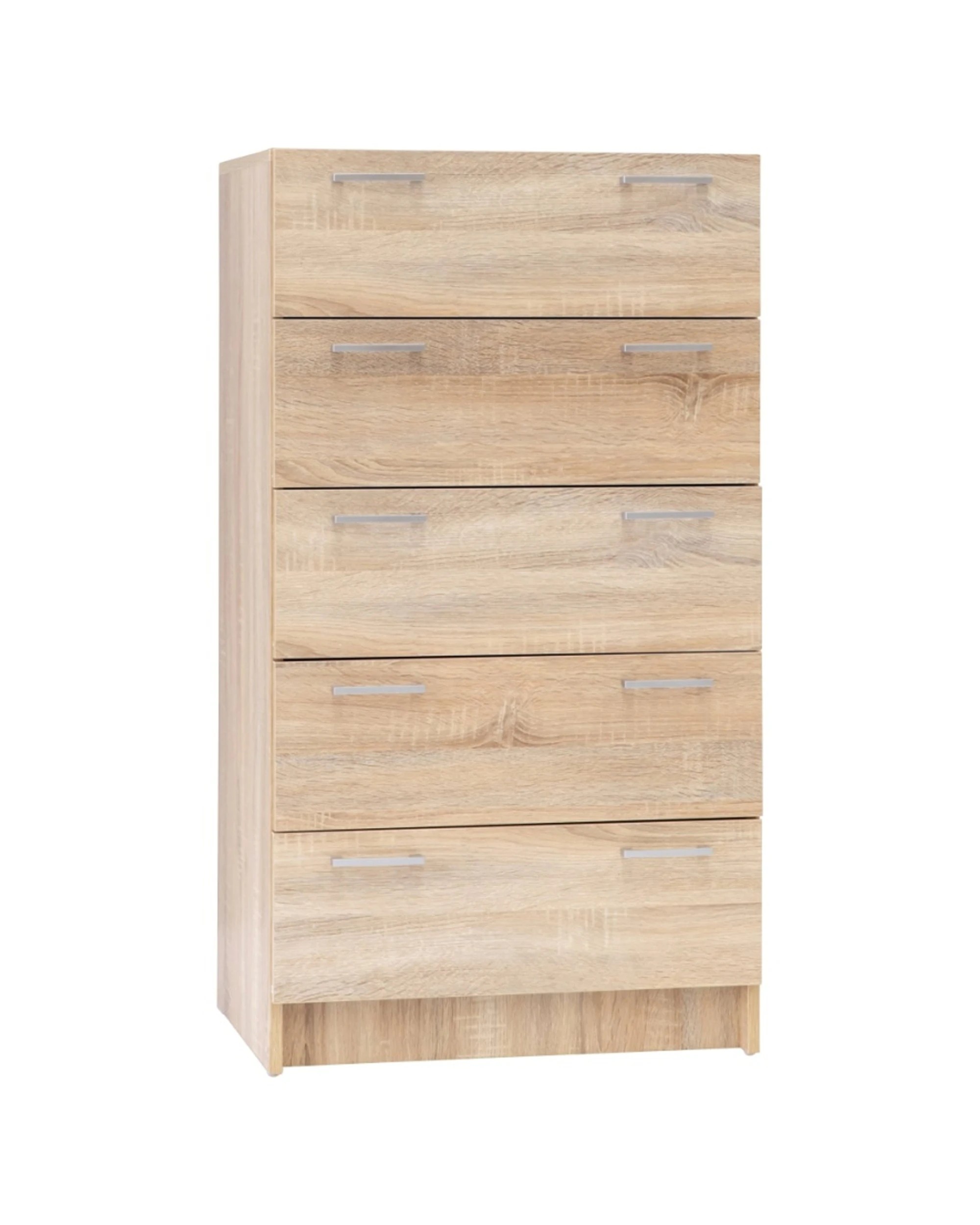 1 Alpine Bay Tribecca 5 Drawer Chest Metal Handles Storage Modern Design Light Sonoma Oak - Brown, 1 of 8
