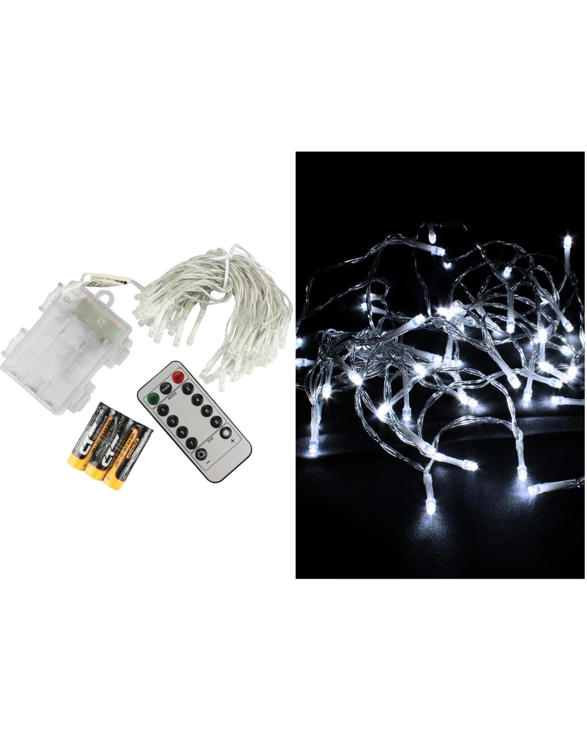 1 Lexi Lighting 50 Cool Battery Operated LED Fairy Lights with Remote Control 4.9m - White, 1 of 4