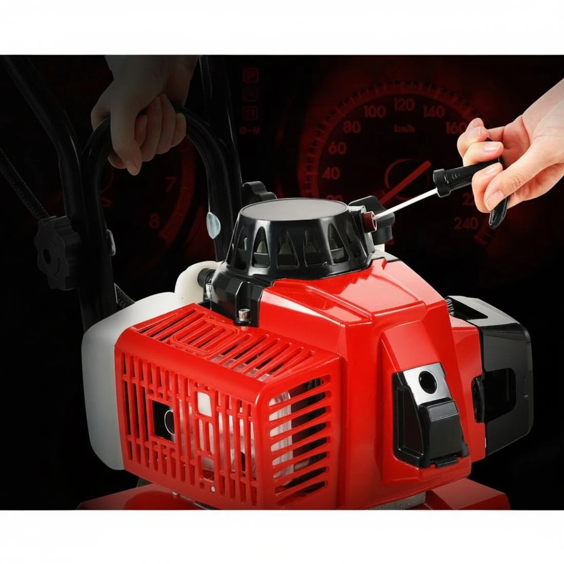 5 Giantz 63CC Tiller Garden Cultivator Rototiller 4 Blades Soil Plower Rotary Hoe - Red, 5 of 6