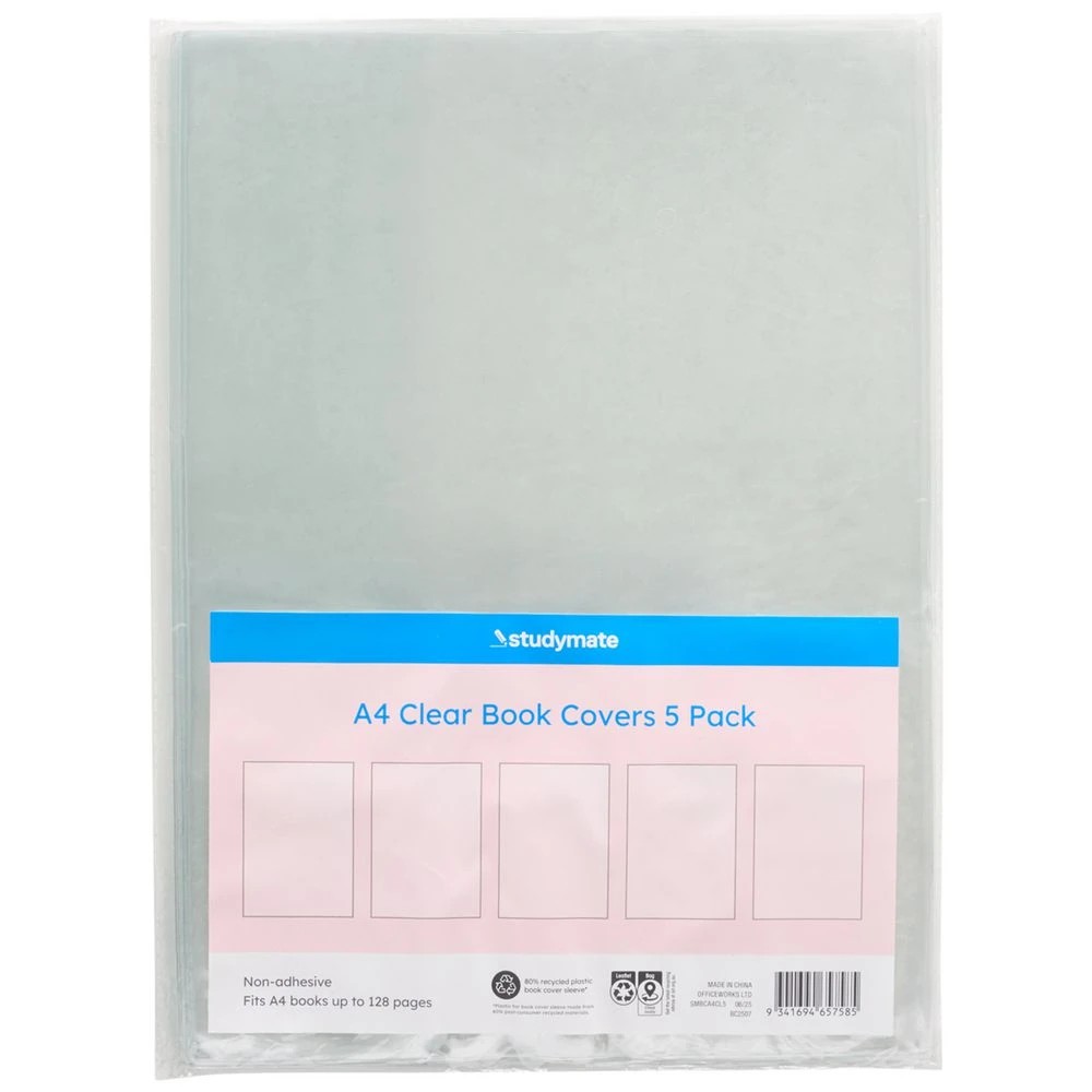 2 Studymate A4 Book Cover Clear 5 Pack, 2 of 3