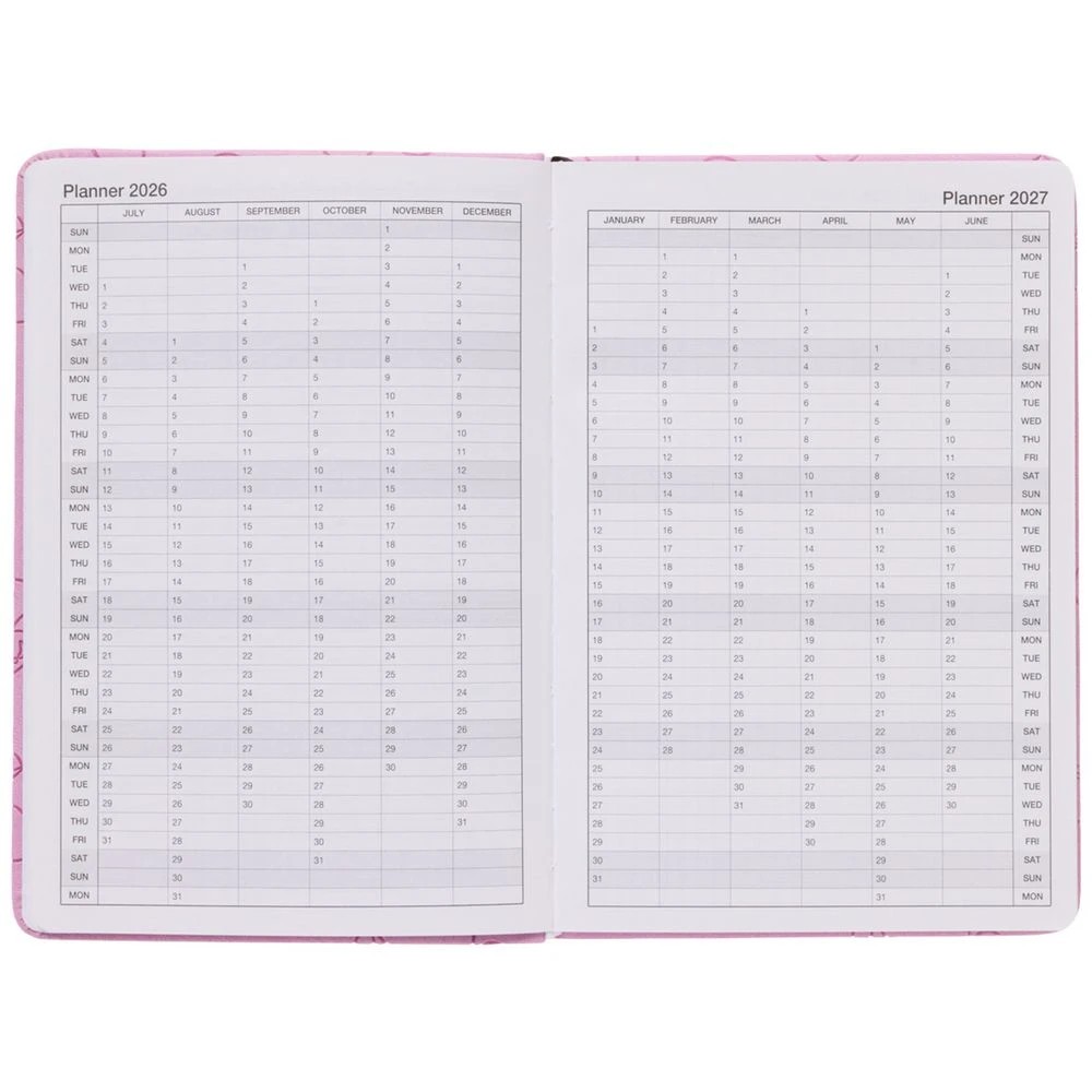 4 J.Burrows A5 Week-To-View Embossed Diary FY26/27 Pink, 4 of 6