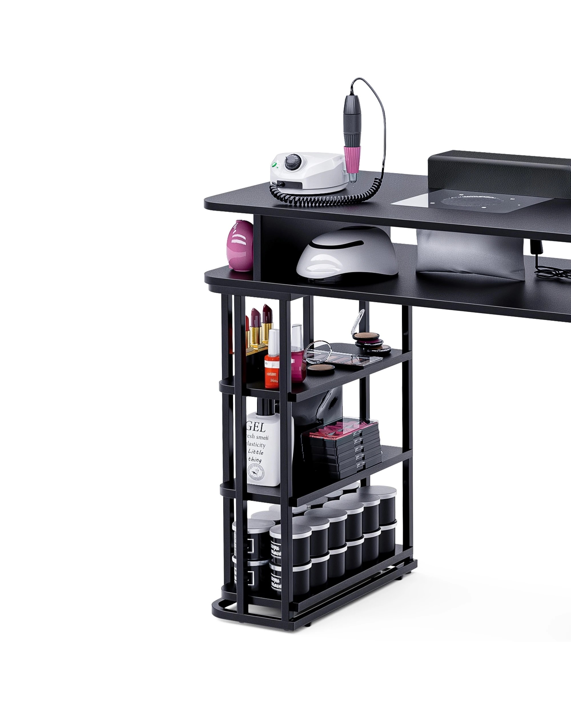 4 Advwin Manicure Table Dust with Dust Collector LED Light Charging Station - Black, 4 of 7