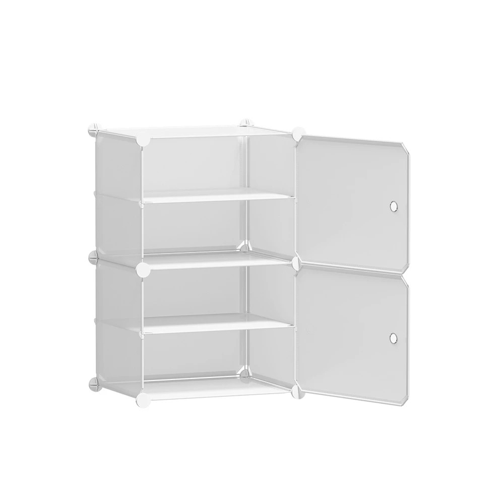 1 Artiss Shoe Rack DIY Set of 2 Storage Cube Stackable - White, 1 of 4
