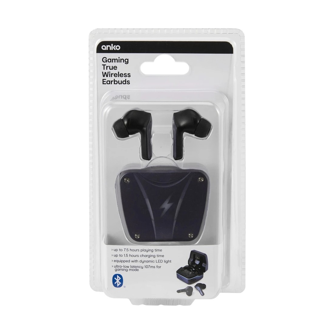 8 True Wireless Stereo Gaming Earphones - Black, 8 of 8