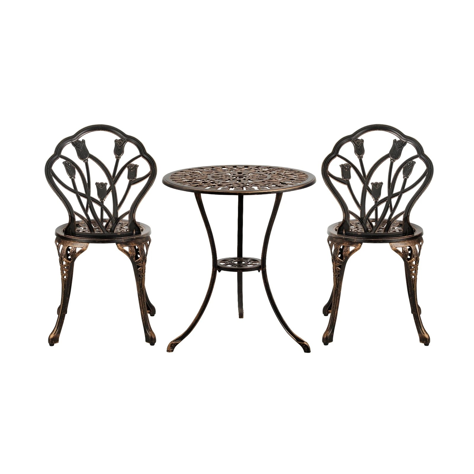 8 Livsip 3pcs Bistro Outdoor Setting Chairs Table Patio Dining Set Furniture
 - Bronze, 8 of 10