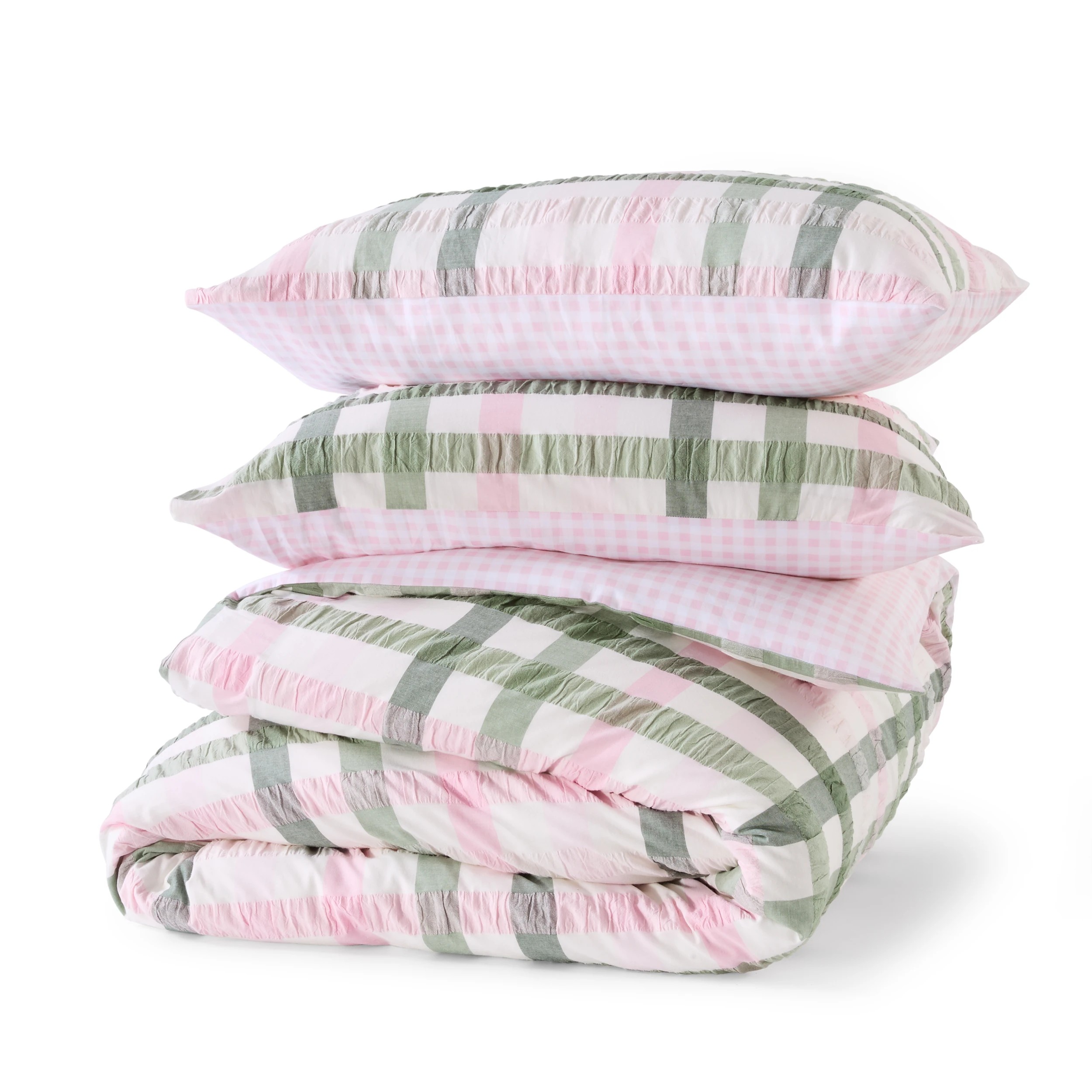7 Cotton Quilt Cover Set - Double Bed, Olive, 7 of 9