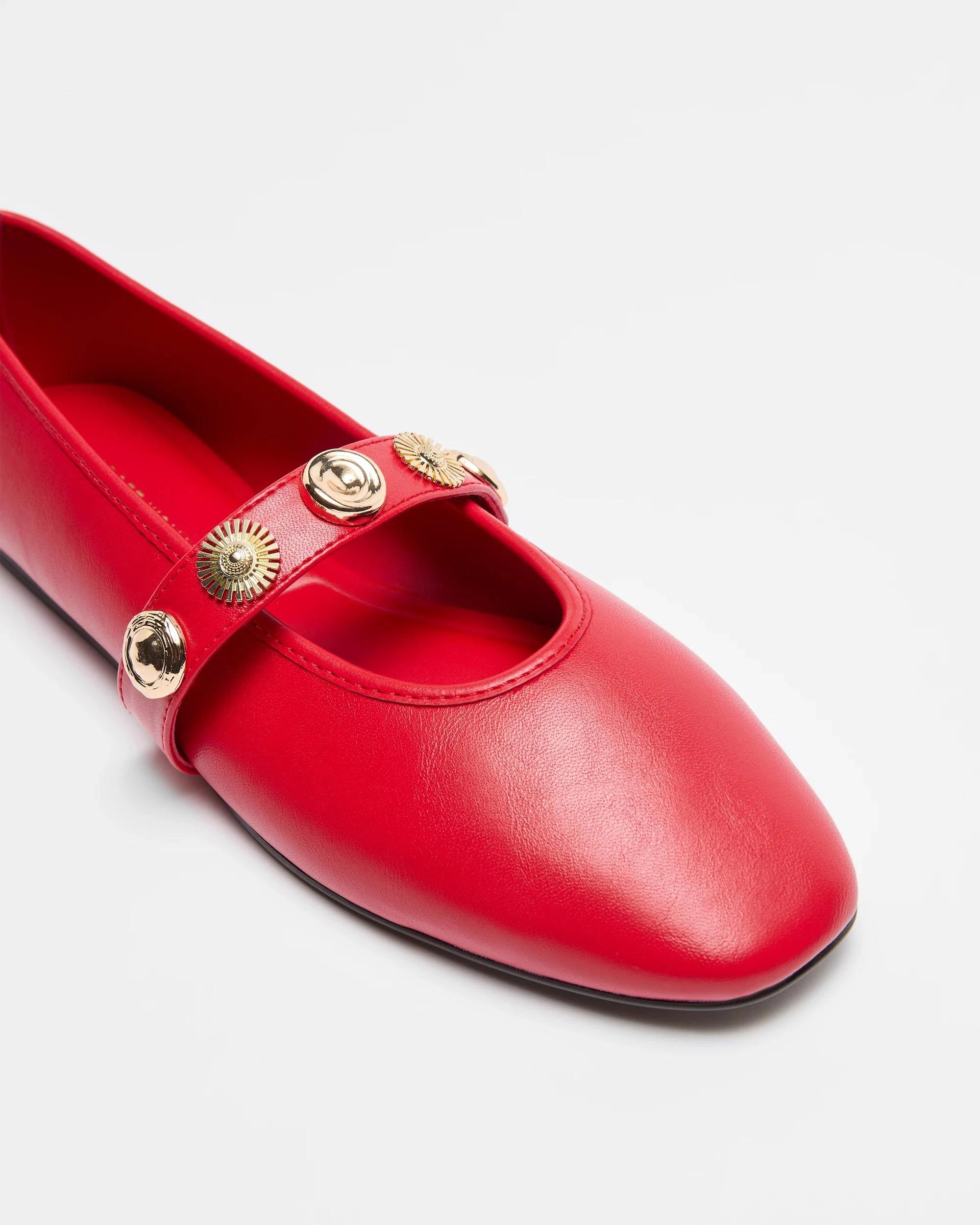 2 Target Womens Strap Ballet Flat - Kelly RED, 2 of 3