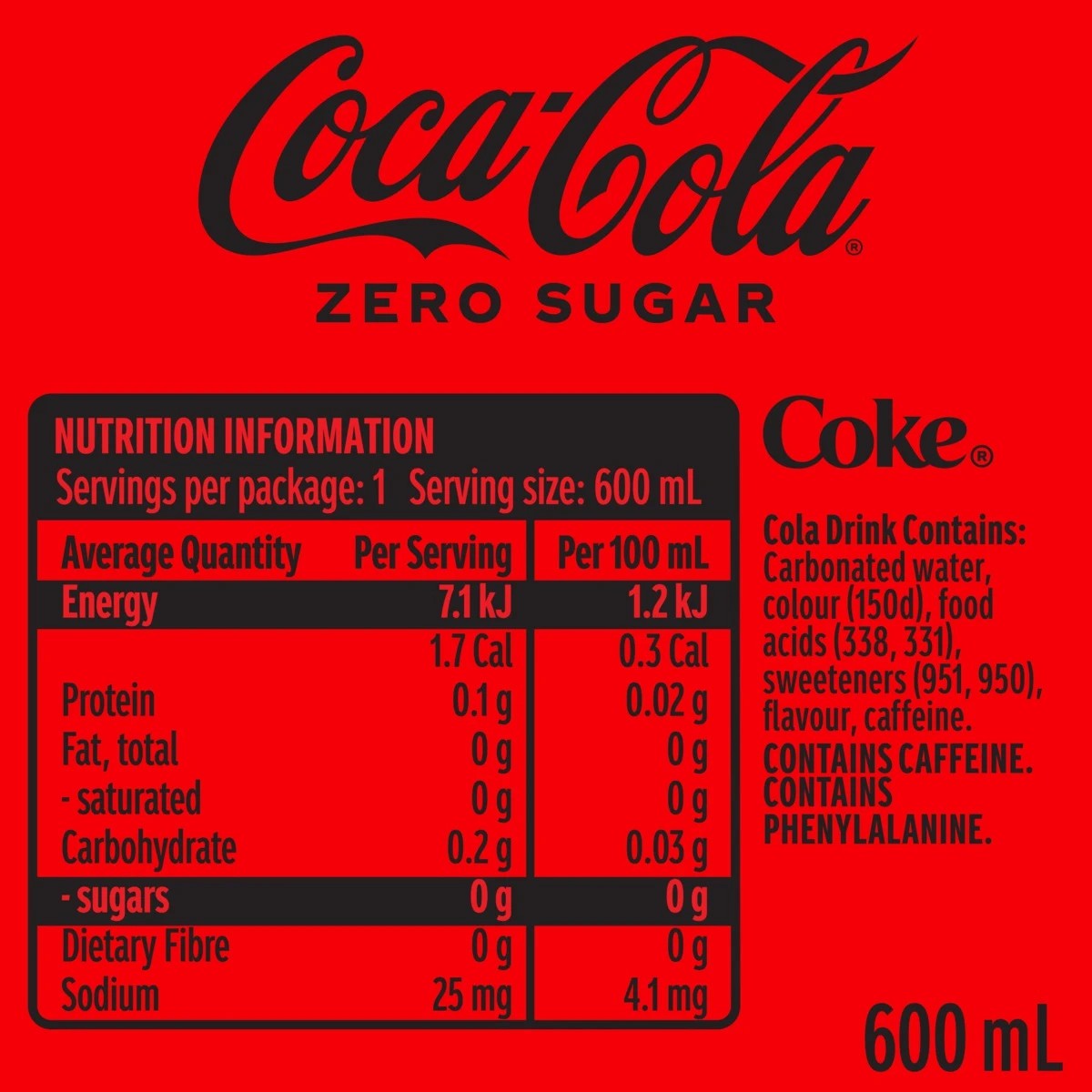 2 Coca-Cola Zero Sugar 600ml, 2 of 3