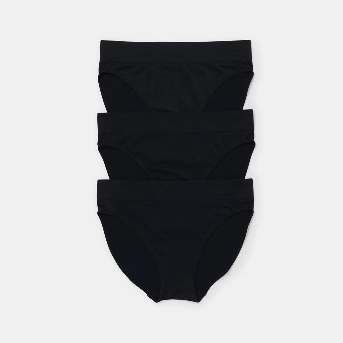 1 3 Pack Ultra Smooth Seamfree Hi-Cut Briefs BLACK, 1 of 7