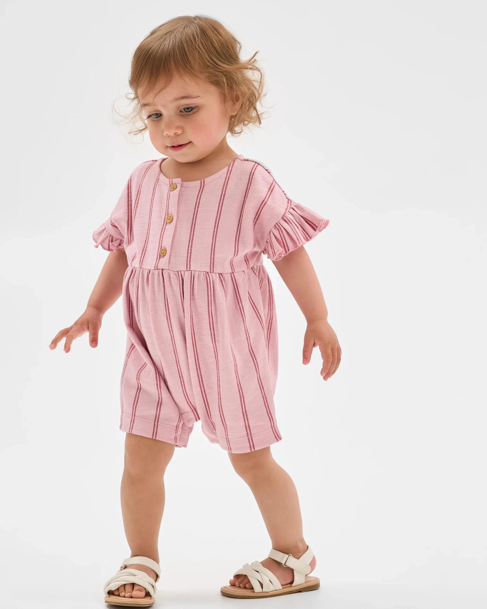 1 Target Organic Cotton Baby Romper VERTICAL STRIPE, 1 of 5