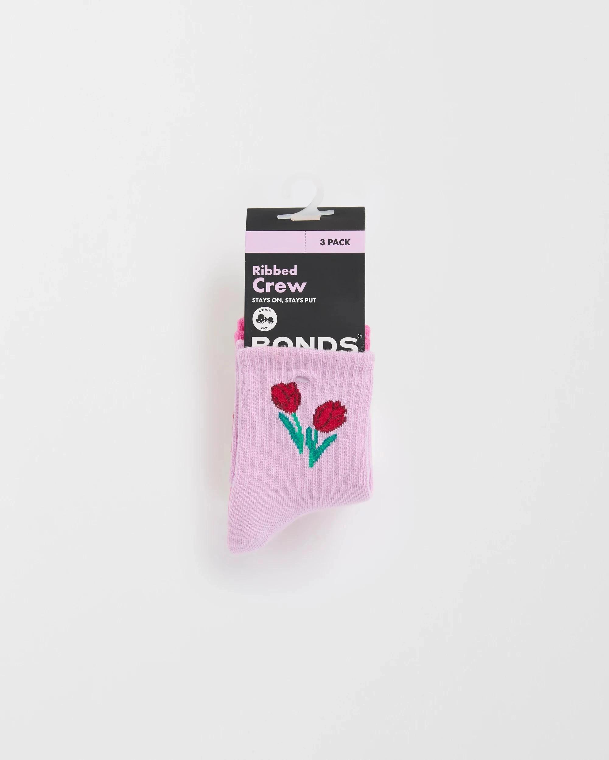 8 Bonds Baby 3 Pack Pattern Rib Crew Socks MULTI, 8 of 8