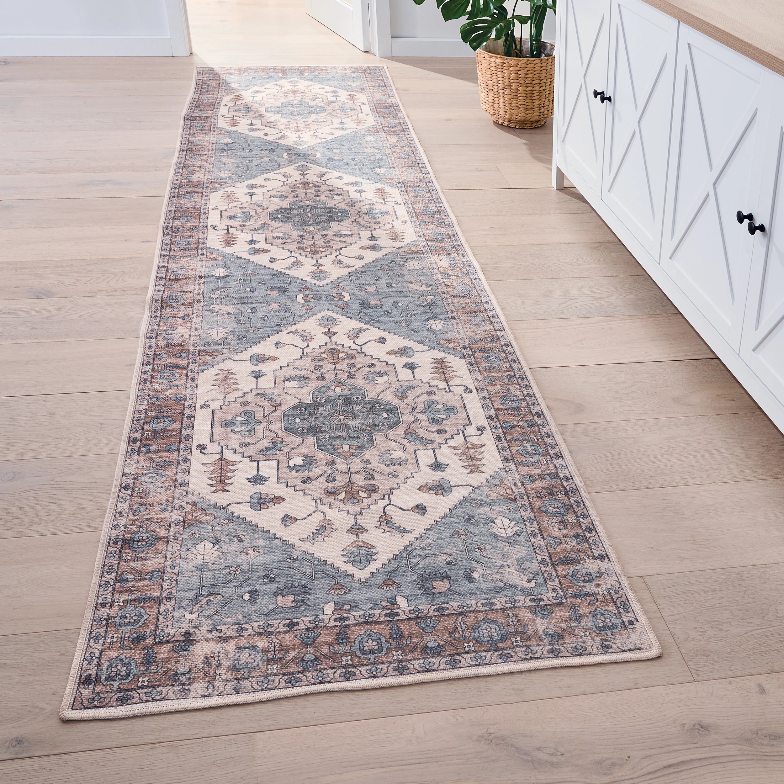 1 Tara Washable Runner - Beige - 300cm x 80cm, 1 of 8