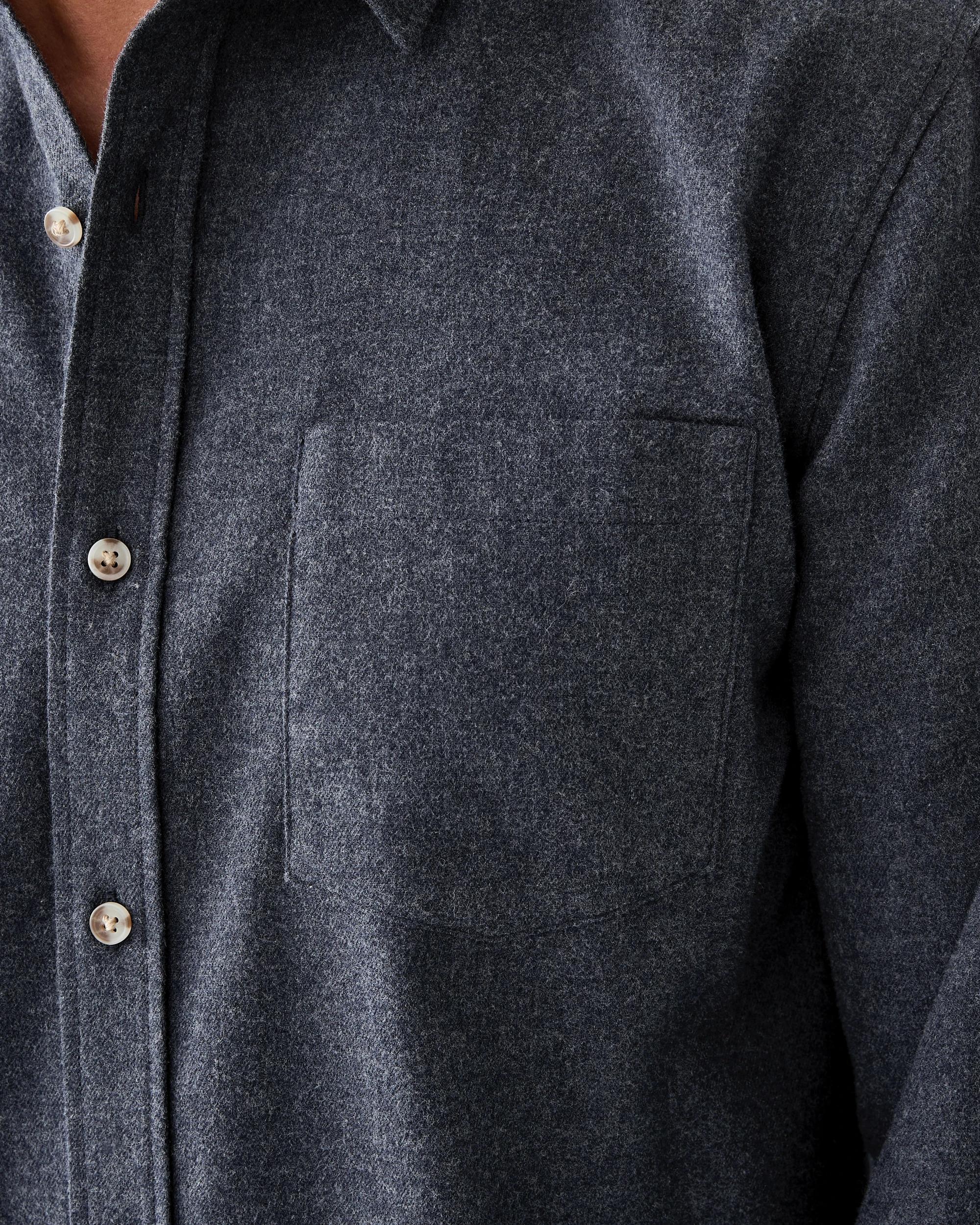 4 Long Sleeve Brushed Shirt Blu Marle, 4 of 8