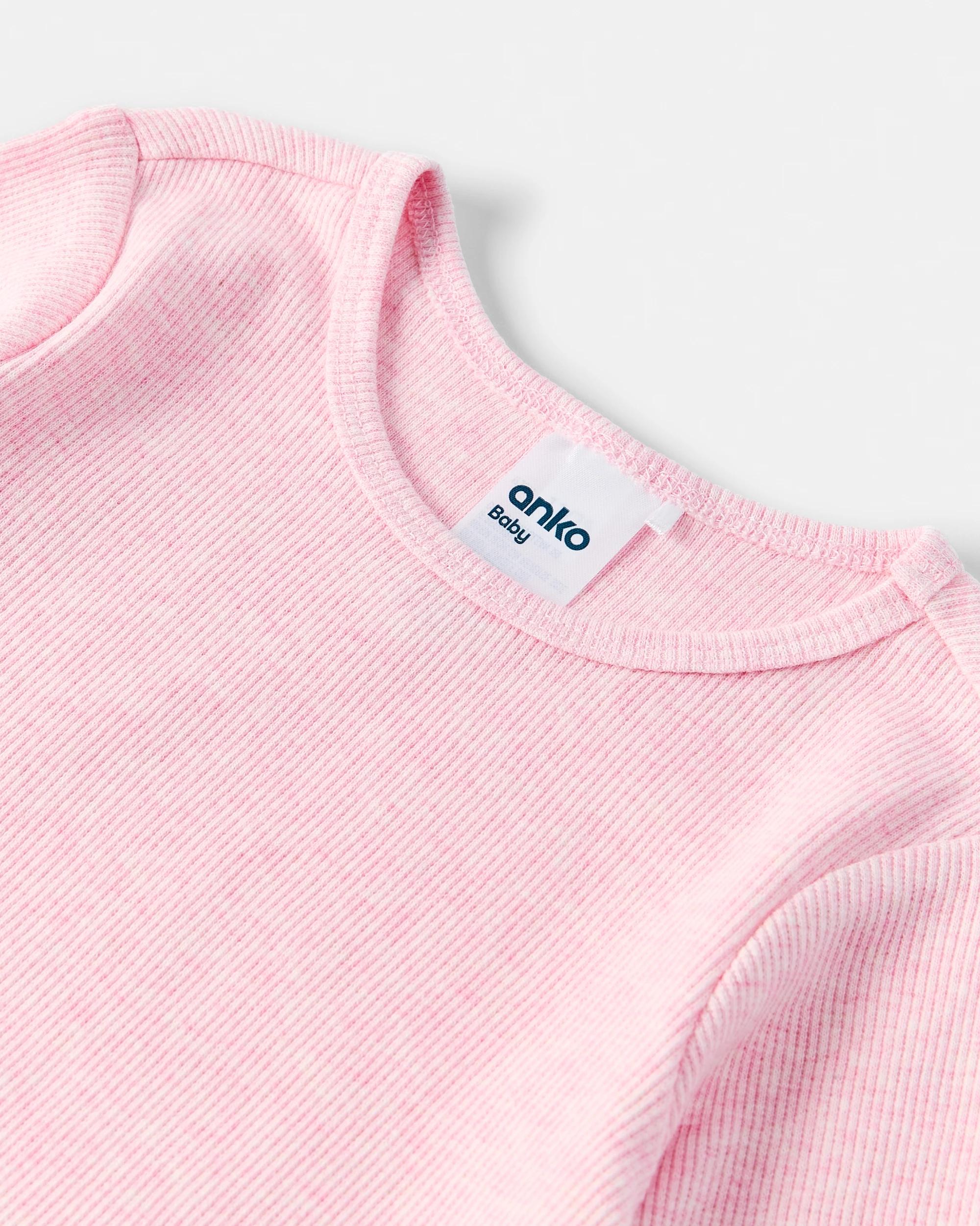 7 3 Pack Cotton Long Sleeve Bodysuits Pink Flrl, 7 of 8