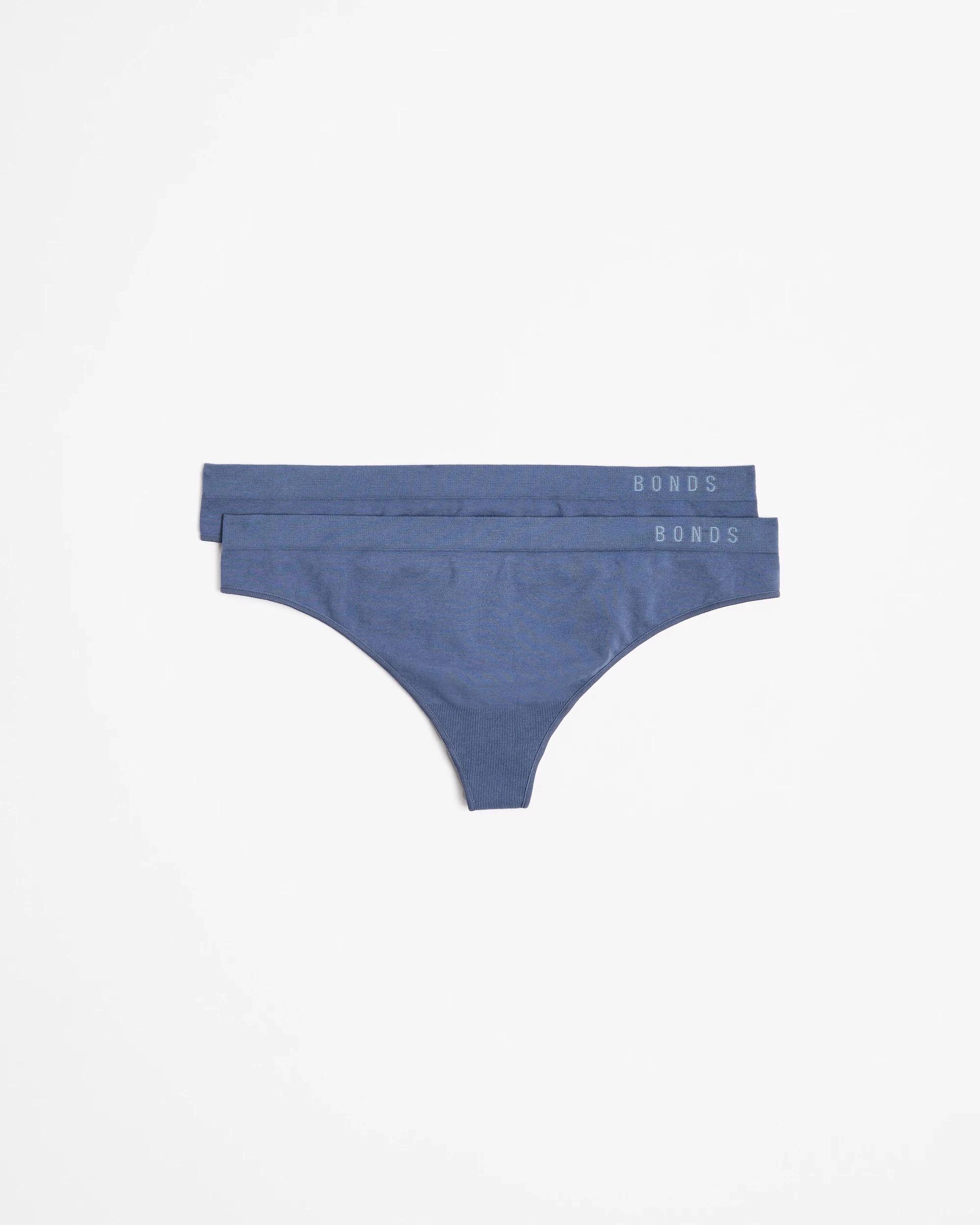 1 Bonds 2 Pack Seamless G-String Briefs PUBERTY BLUE, 1 of 3