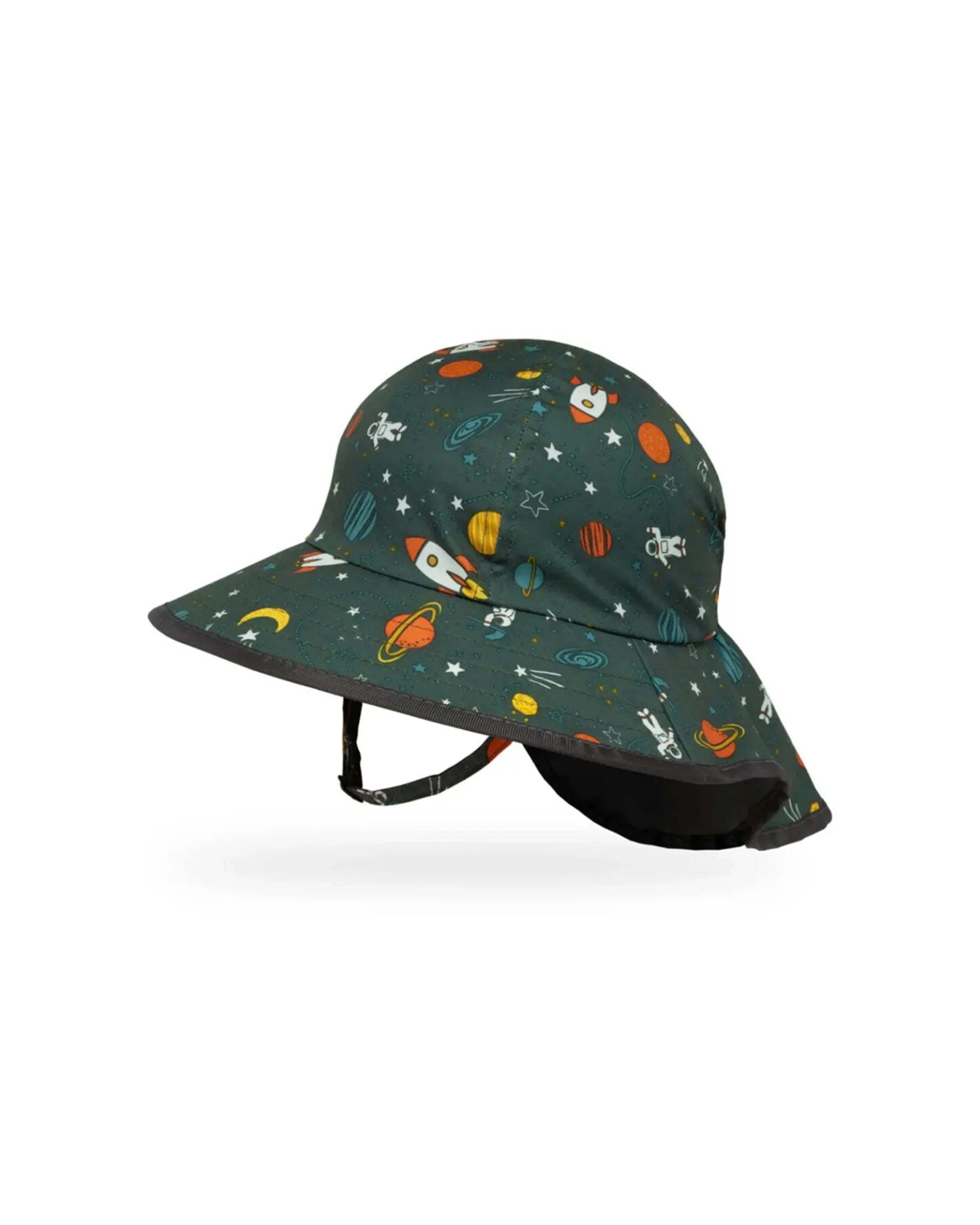 1 Sunday Afternoons Kids Play Hat Baby 6-24 Months UPF 50+ Protection Neck Veil Space Explorer - Green, 1 of 1