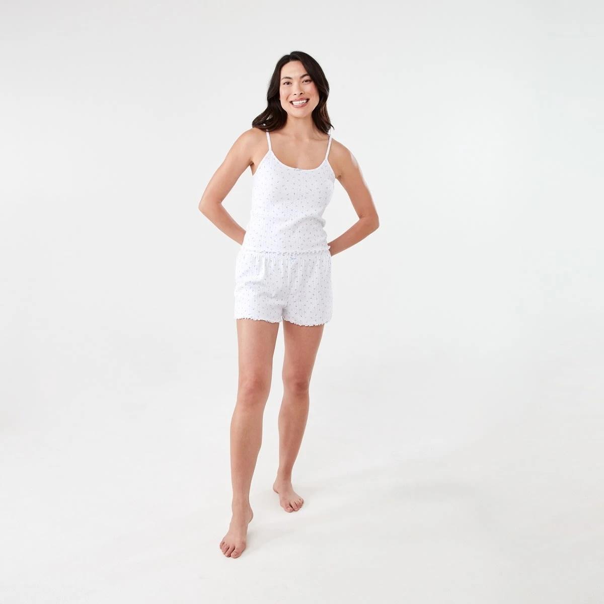 6 Rib Sleep Shorts FLORAL DOT BRUNI BLUE, 6 of 6