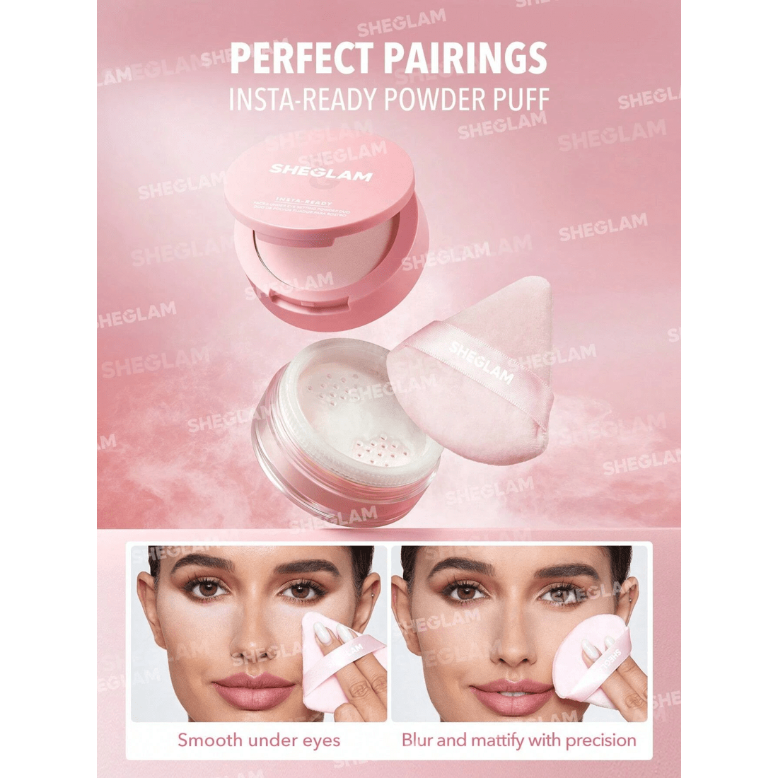 3 SHEGLAM Insta-Ready Face & Under Eye Setting Powder Duo - Bubblegum, 3 of 8