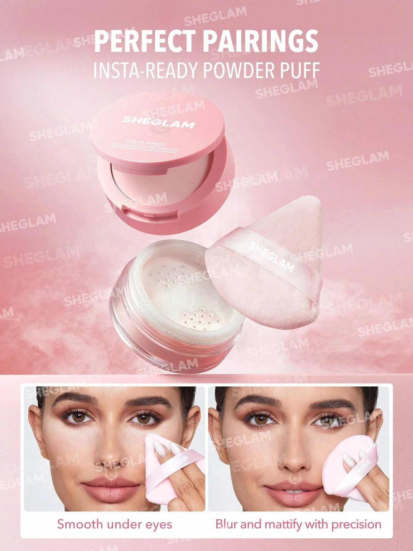 3 SHEGLAM Insta-Ready Face & Under Eye Setting Powder Duo - Bubblegum, 3 of 8
