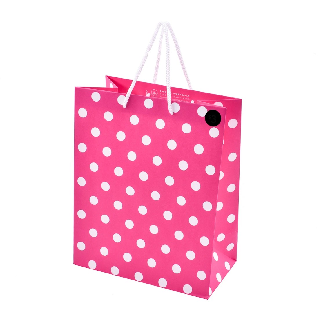 2 Hallmark Pink Polka Dot Gift Bag - Medium, 2 of 3