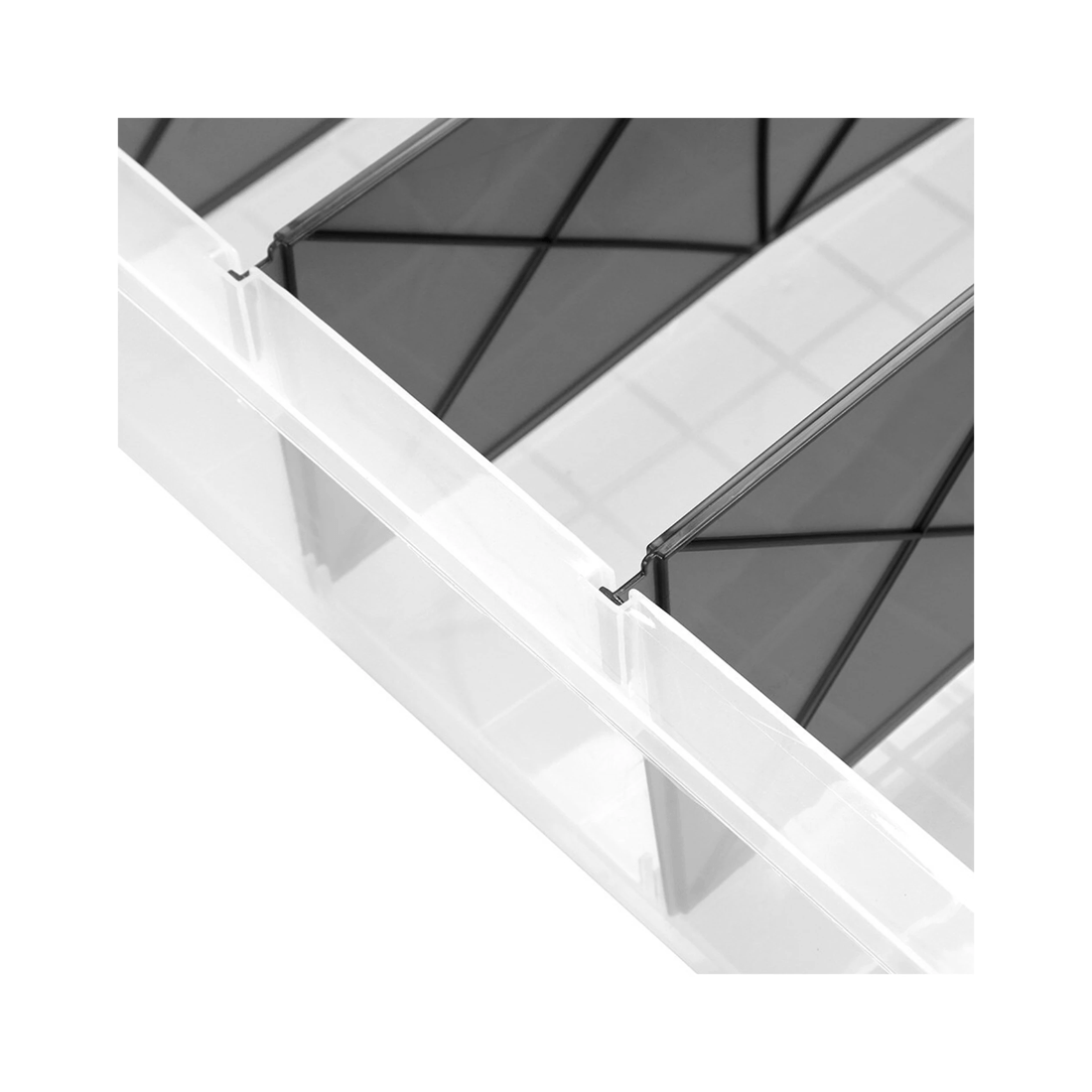 5 Boxsweden 4 Section Storage Container 57x38cm 25l Clip Lock Lid Stackable
 - Clear, 5 of 5