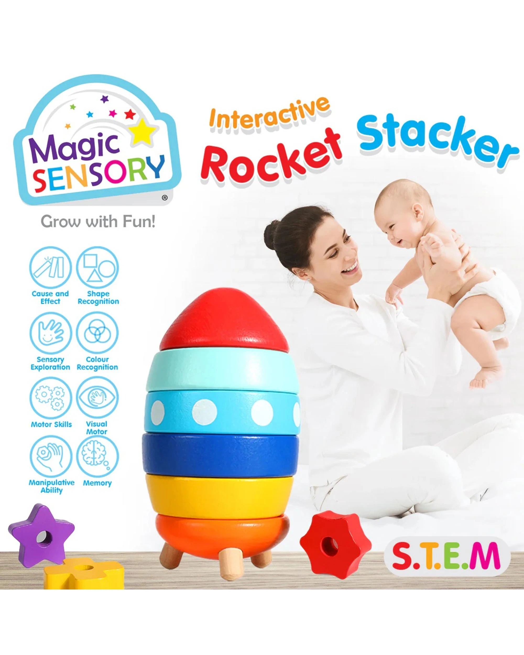 4 Magic Sensory Interactive Rocket Stacker, 4 of 6