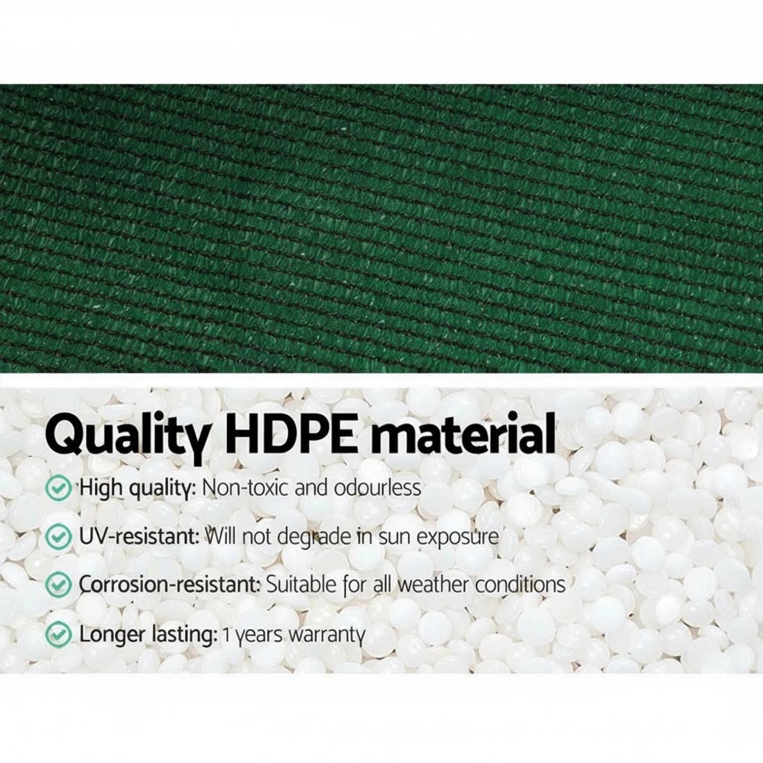 3 Instahut 70% Shade Cloth 1.83x20m Shadecloth Sail Heavy Duty - Green, 3 of 5