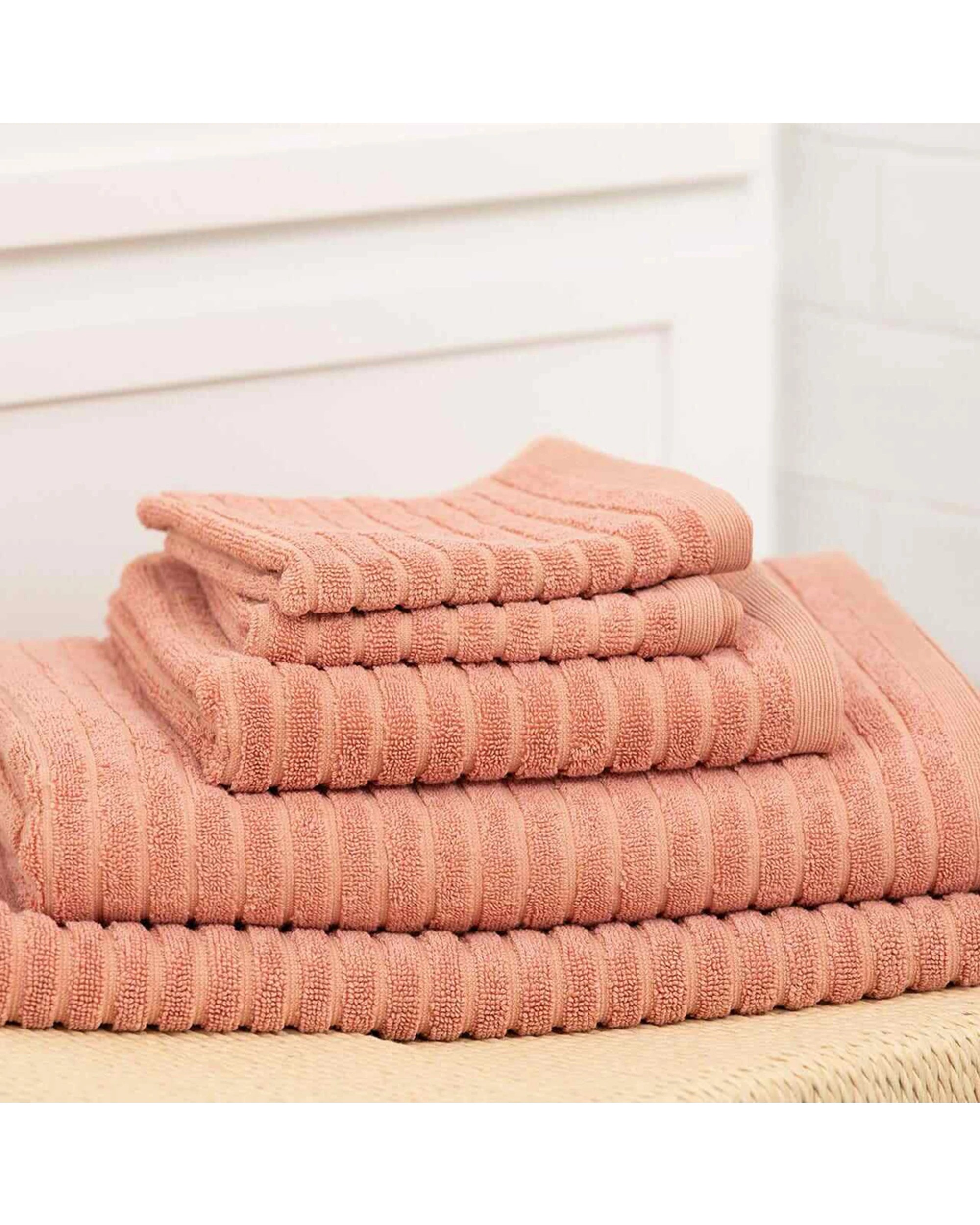 4 Canningvale Alessia Cotton Bamboo Rib Towel Set 6pc Dusk - Pink, 4 of 4