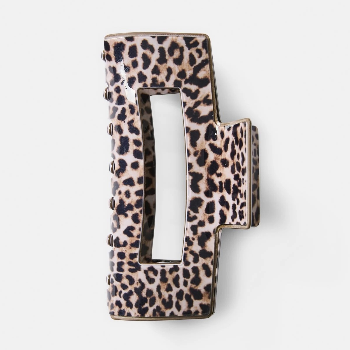 1 Brown Rectangle Leopard Claw Hair Clip, 1 of 4