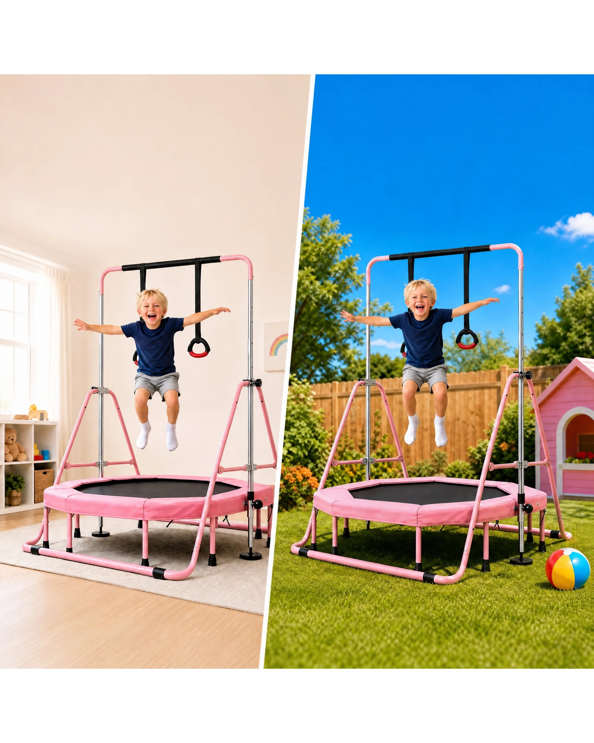 6 Advwin Kids Gymnastics Bar Training Bar for Indoor Outdoor - Pink, 6 of 7