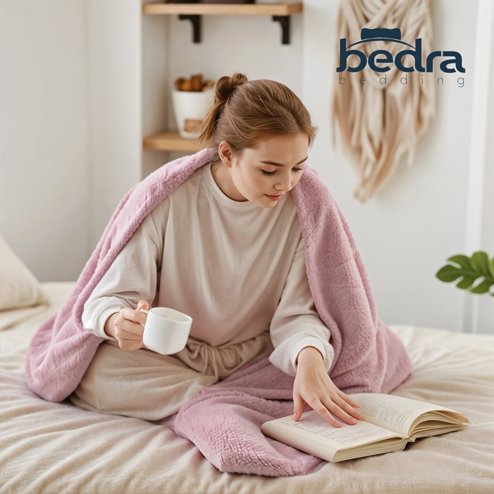 9 Bedra Bedding Washable Electric Heated Throw Rug Flannel Snuggle Blanket Winter - Single Bed - Pink, 9 of 10
