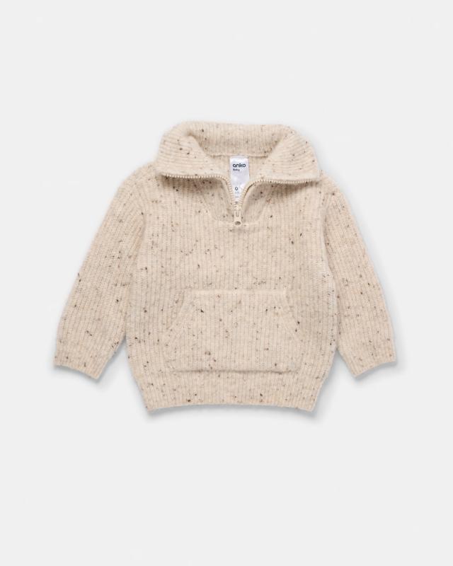 Half Zip Rib Knit Ju