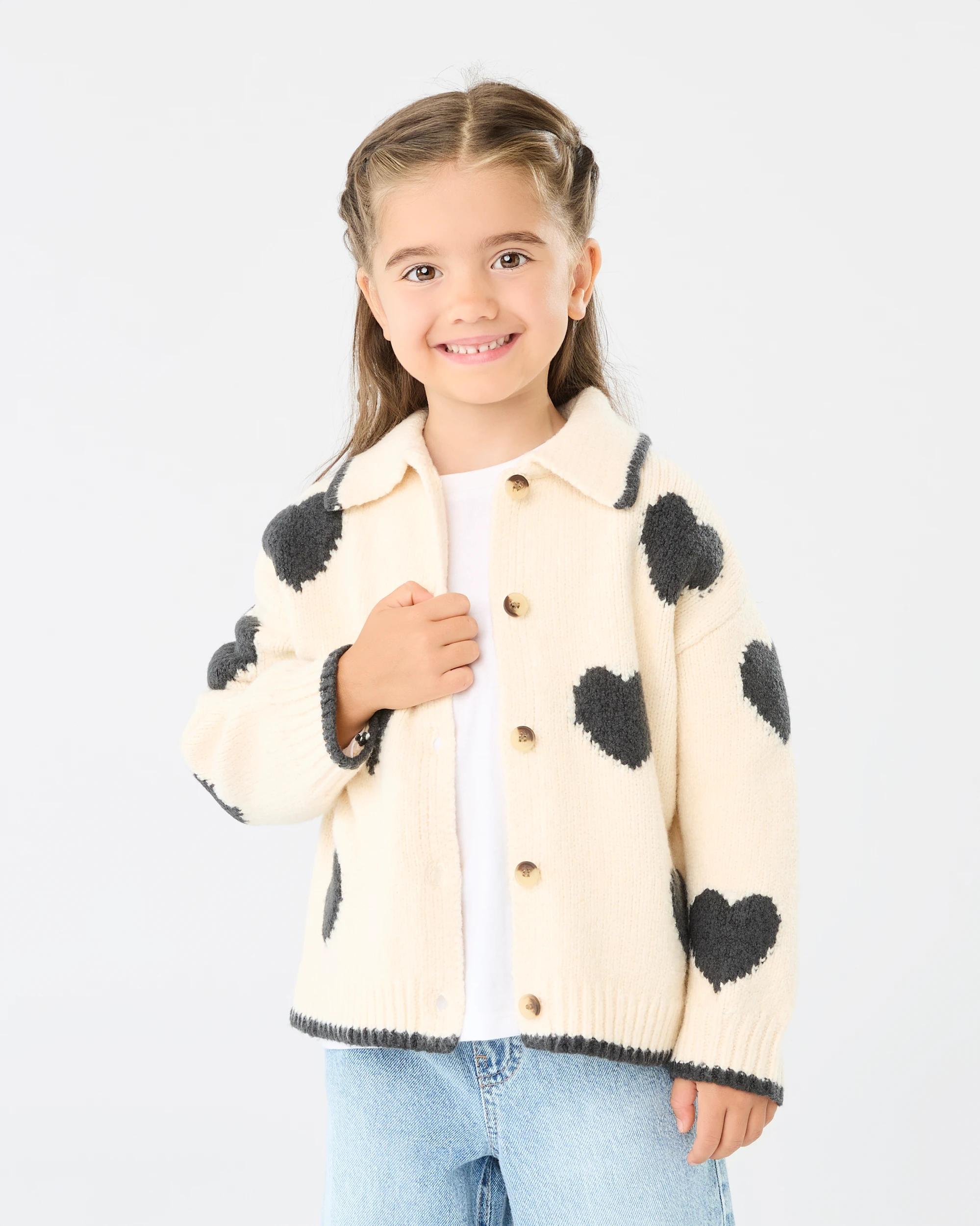 1 Intarsia Collar Cardigan Pmc Chalk, 1 of 10