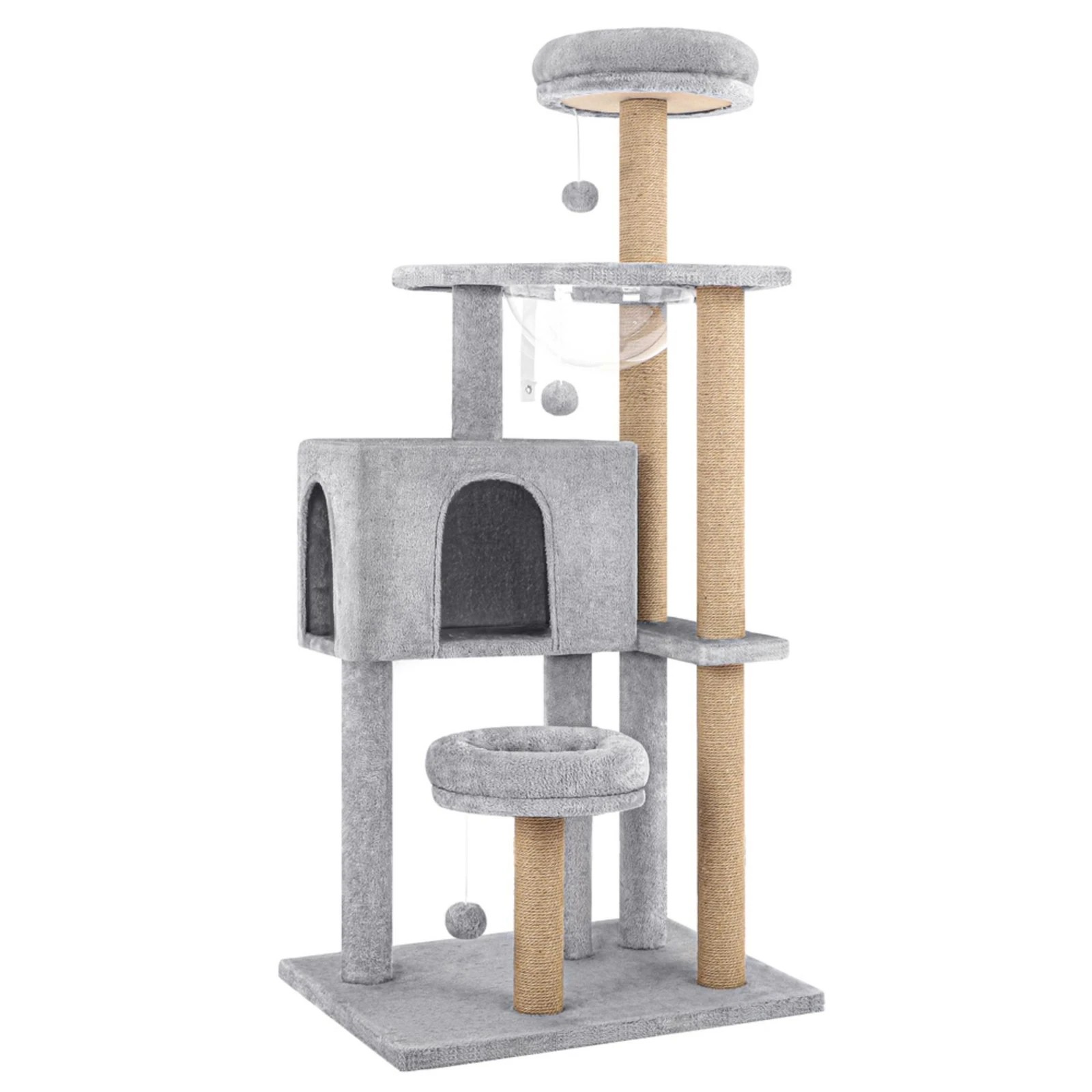 1 Beastie Cat Tree Tower 140CM - Grey, 1 of 4
