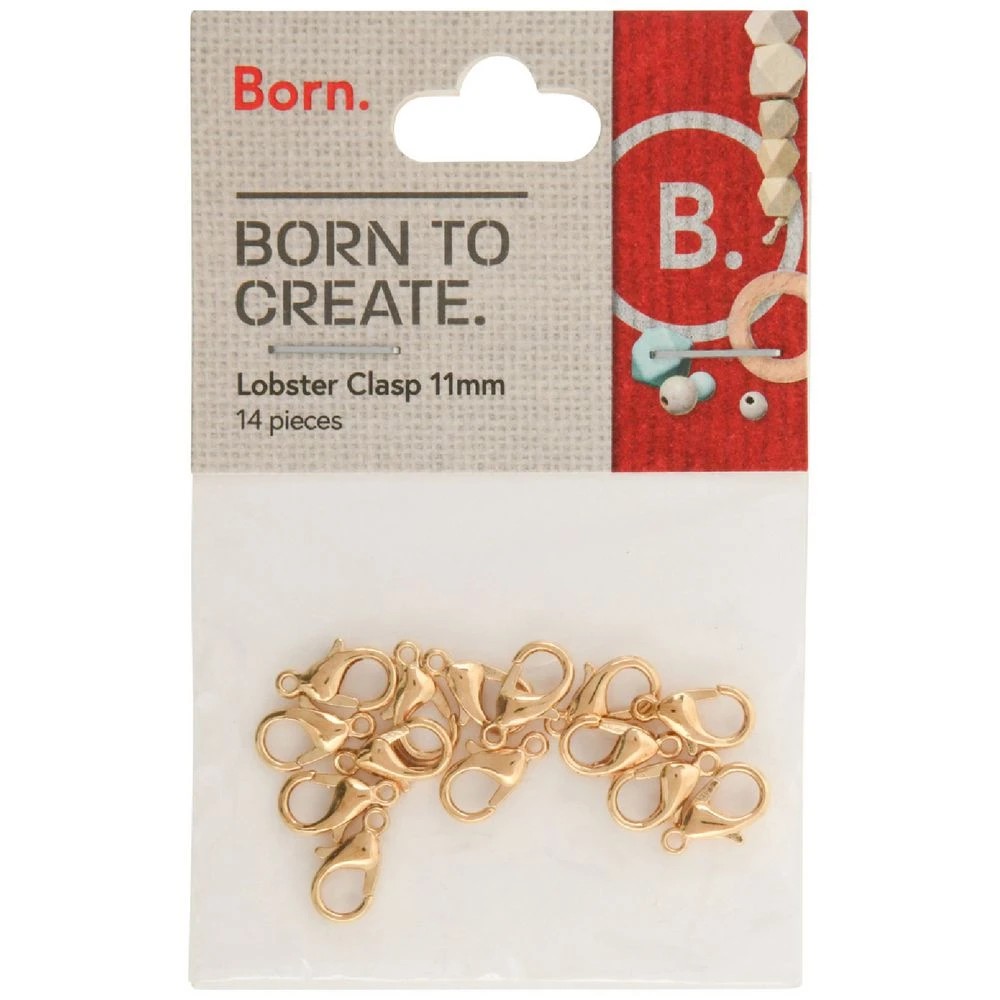 1 Born Lobster Clasps 11mm Gold 14 Piece, 1 of 2