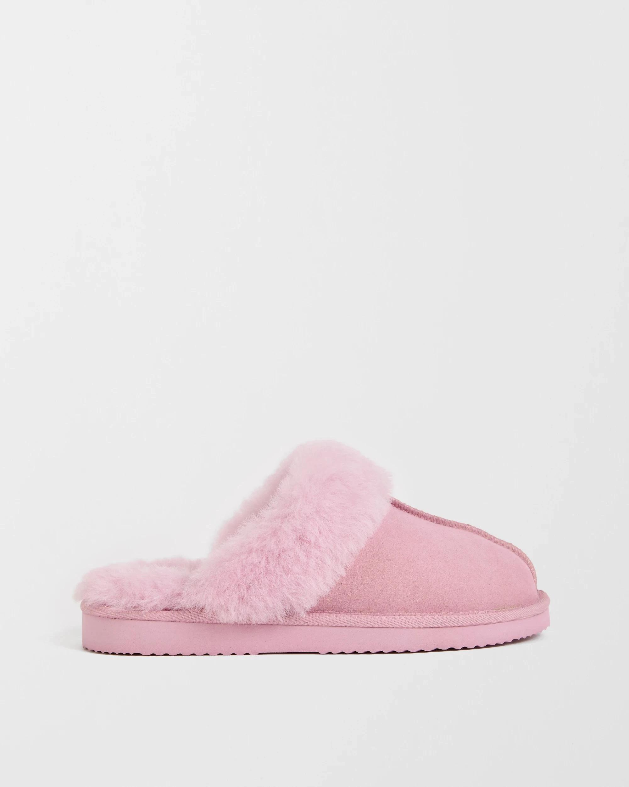 4 Australian Design Ugg Boots and Slippers Womens Sheepskin and Leather Slipper Scuff PINK, 4 of 6