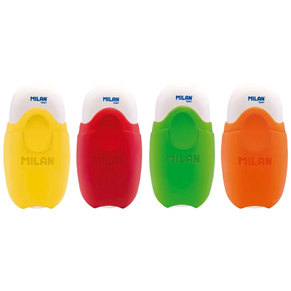 1 Milan School Eraser With Cover Fluoro Assorted, 1 of 1