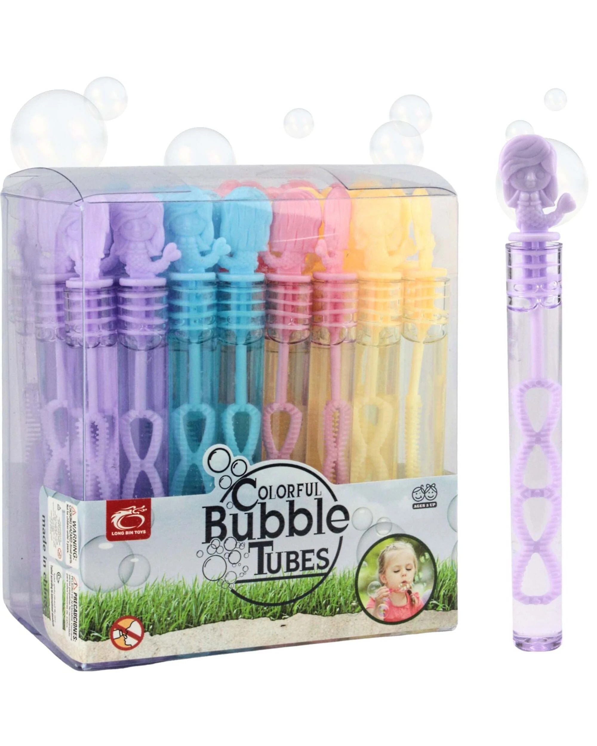 1 Partyrama 48Pcs Mermaid Mini Bubble Tubes, 1 of 4
