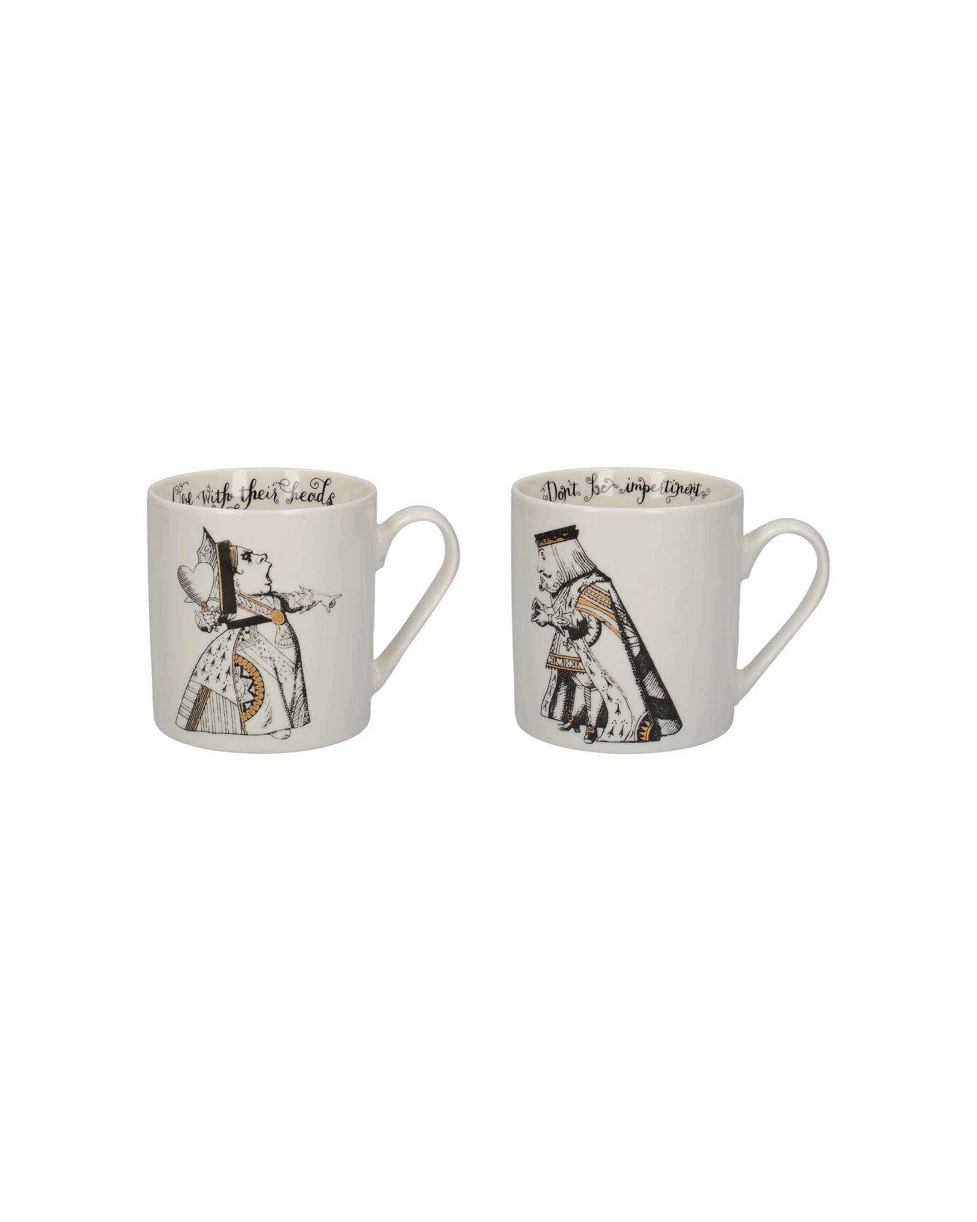 2 Mikasa V&A Alice In Wonderland 4PK His and Hers Coffee Drinking Mugs Fine China Set - White, 2 of 8