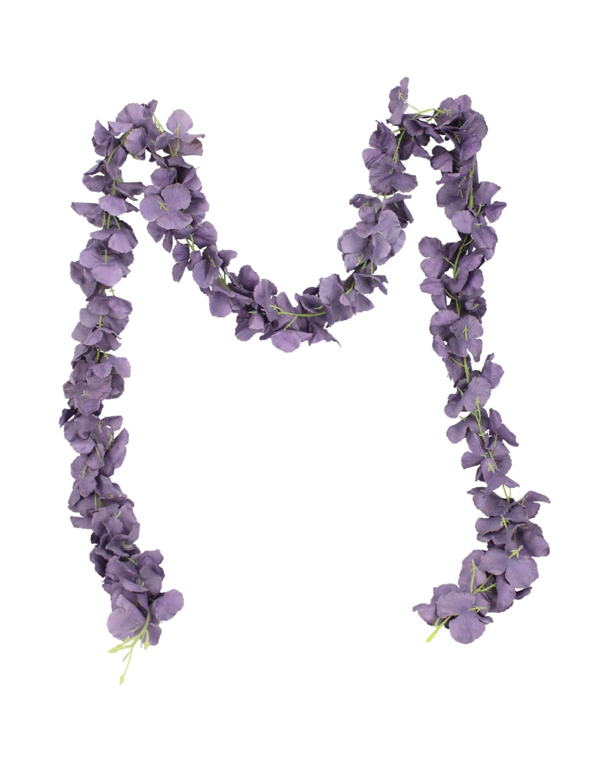 1 Partyrama Artificial Dusty Mauve Hibiscus Petal Garland 2m - Purple, 1 of 2